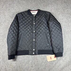 NWT Womens Black Levis Quilted Bomber Jacket RETAIL:175$